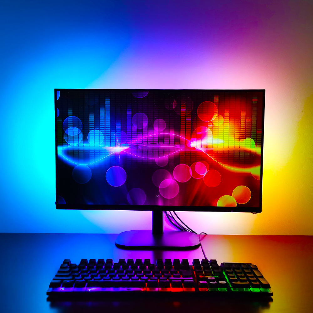 DIY Ambient Light Kit Addressable WS2812b 5V USB RGB LED Strip PC Monitor Luces Inmersivas TV Alexa WIFI Sync Backlight Tape