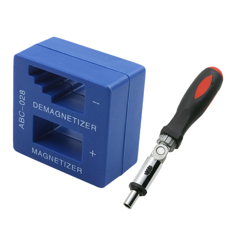 1 Pcs 0-180 Degree 1/4 Inch Inside Hexagon Interface Adjustable Angles Screwdriver with 1 Pcs Magnetizer Demagnetizer for Screwdriver Tips Screw Bits Magnetic Tool. 