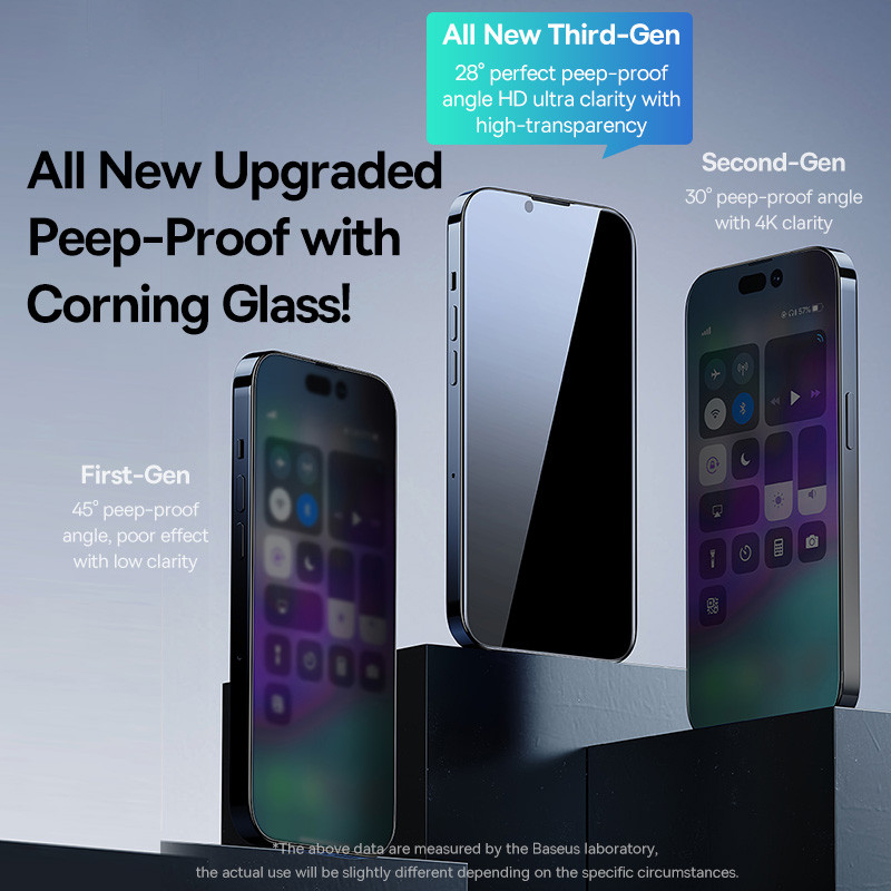 Baseus 0.4mm Corning Tempered Glass for iPhone 15 14 13 12 Pro Max Screen Protector for iPhone XR X XS Max Easiest Installation. 