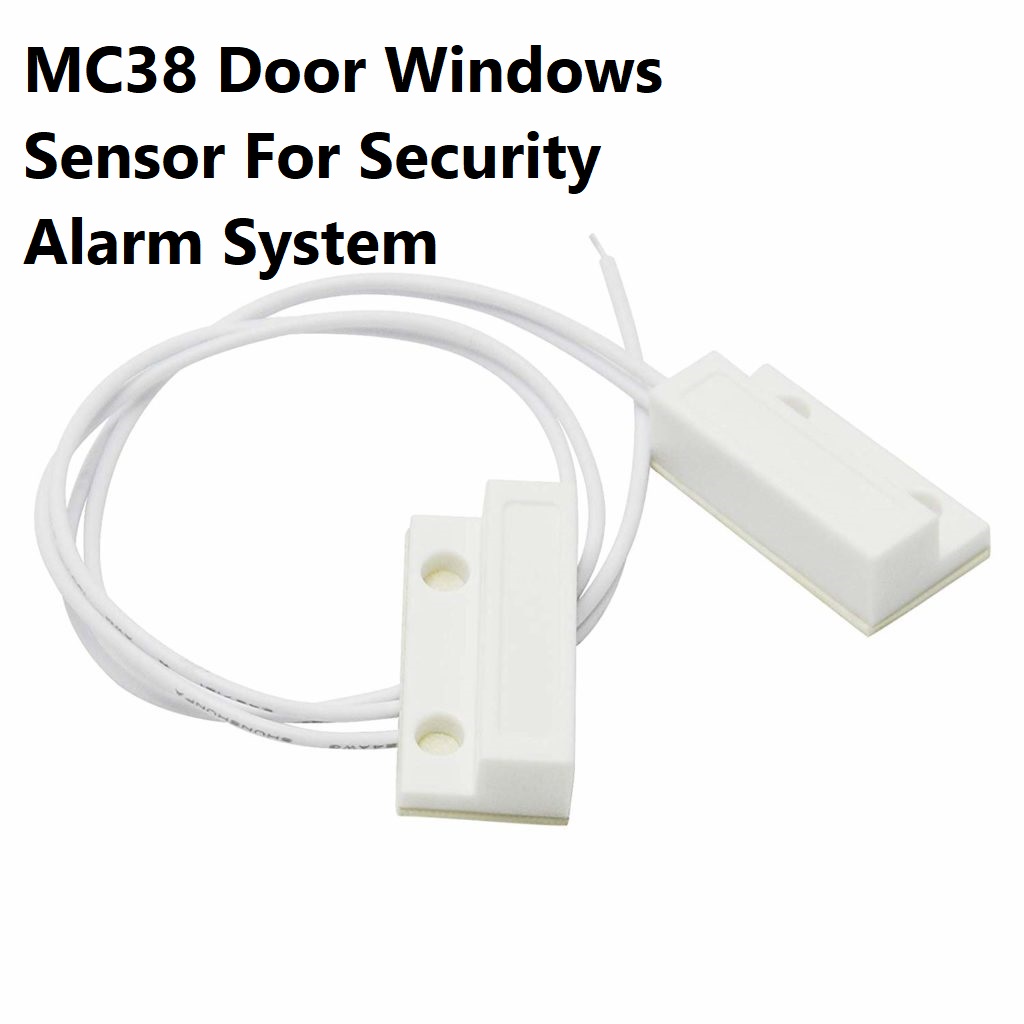1Pair- MC38 Wired Magnetic Contact Reed Switch For Door Window Security Alarm System NC Normally Open Magnetic Switches Surface Mount MC38 Door Windows Sensor For Arduino