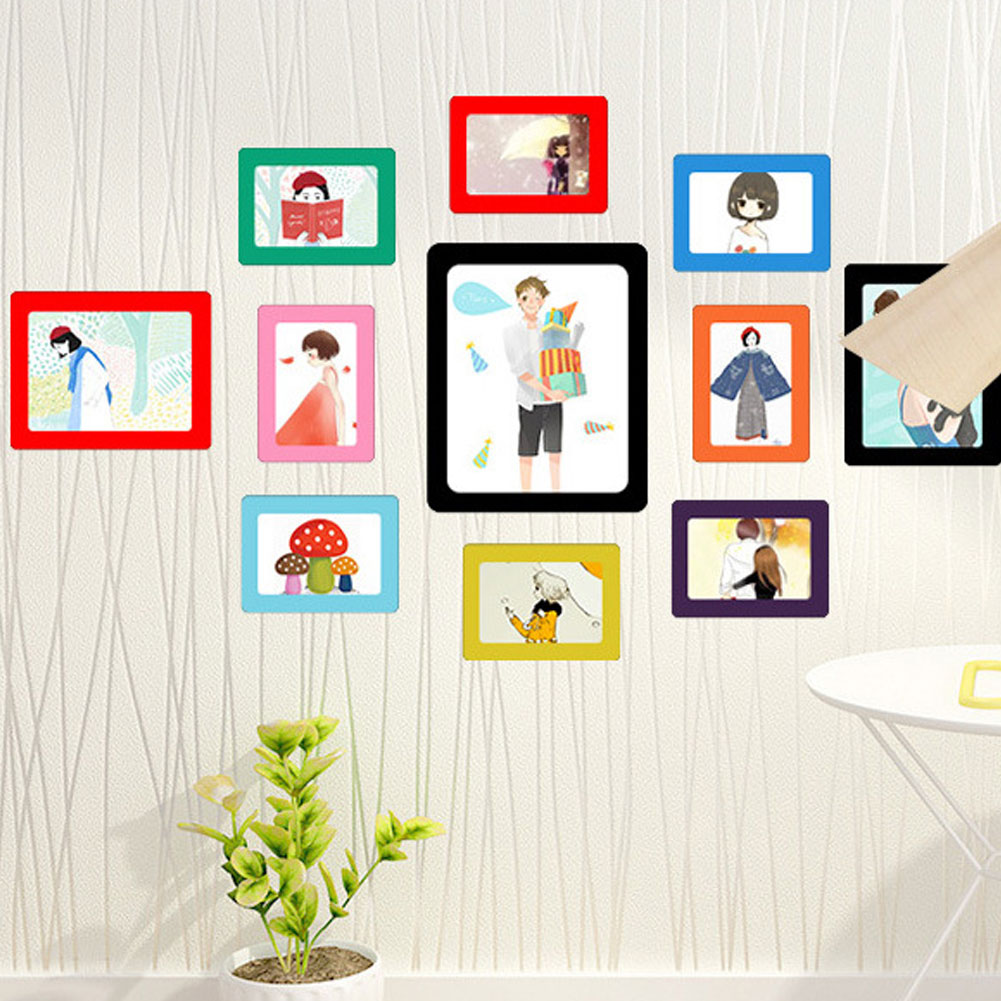 Mini Rectangle Magnetic Fridge Refrigerator Magnet Picture Photo Frame DIY Decor. 