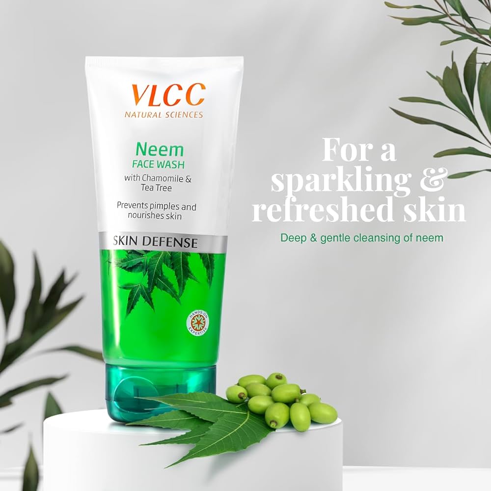 VLCC Neem Face Wash -150ml X 2- Buy One Get One - Fights Acne, and Pimples  with Neem, Chamomile, Tea Tree, Eucalyptus & Carrot seed. : Amazon.in:  Beauty