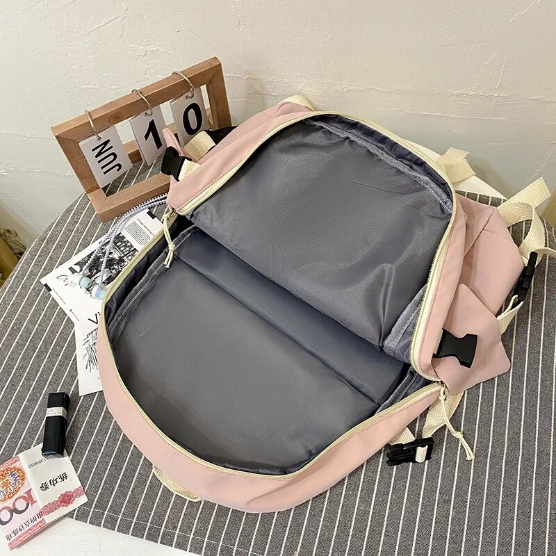 Large Capacity Canvas Black Backpack Light Simple Travel Bag Canvas Backpack Student School Bag Canvas Student Zipper Backpack. 