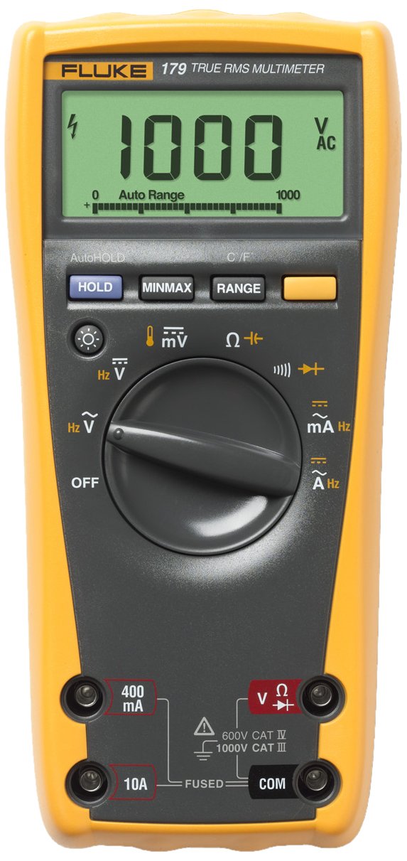 Fluke 179 TRMS Digital Multimeter with temperature readings. 