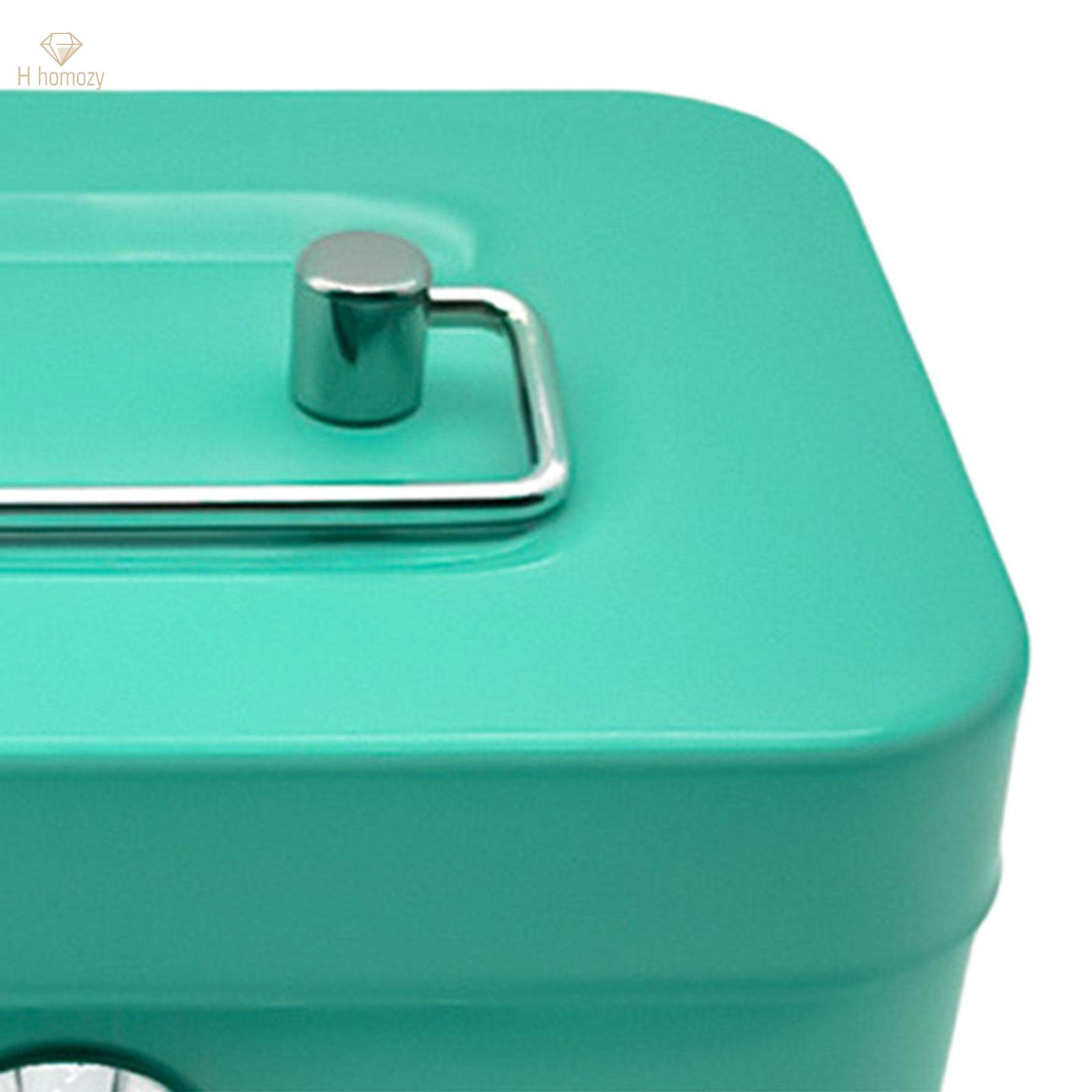 Cash Box with Lock Keepsake Metal Handle Money Box Portable Holder Storage Box Small Lockable Coin. 