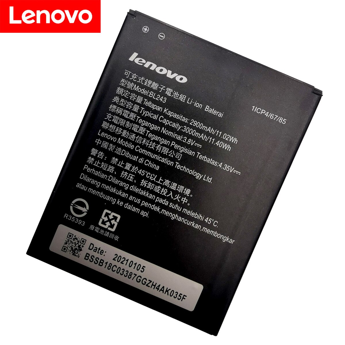 Mobile Battery For Lenovo BL243 Lemon K3 Note K50-T5 A7000 A5500 A5600 A7600