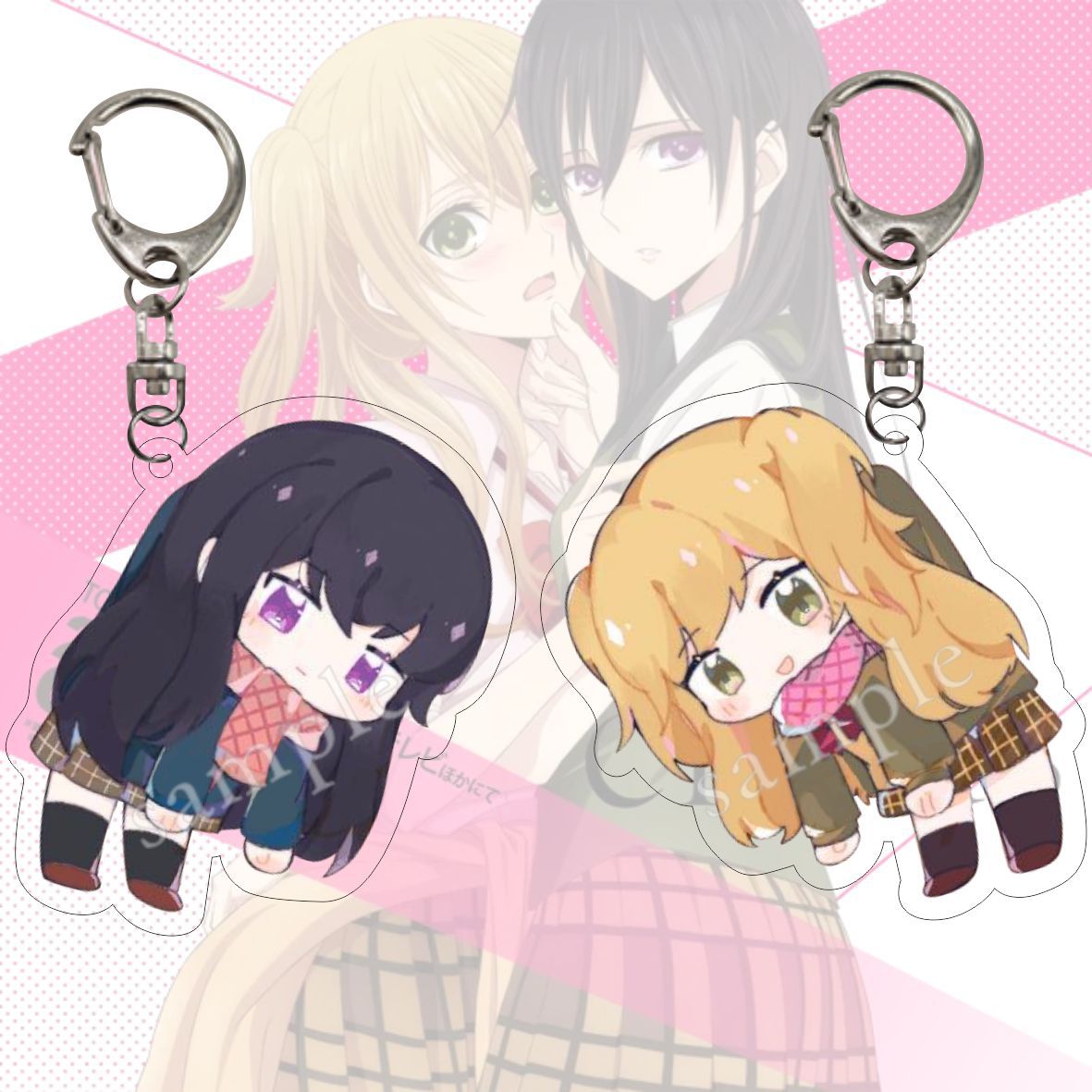 Cute GL Anime Citrus Keychain Aihara Yuzu Aihara Mei Couple Acrylic Figures Key Chain 6cm Bag Pendant Keyring Fans Collection
