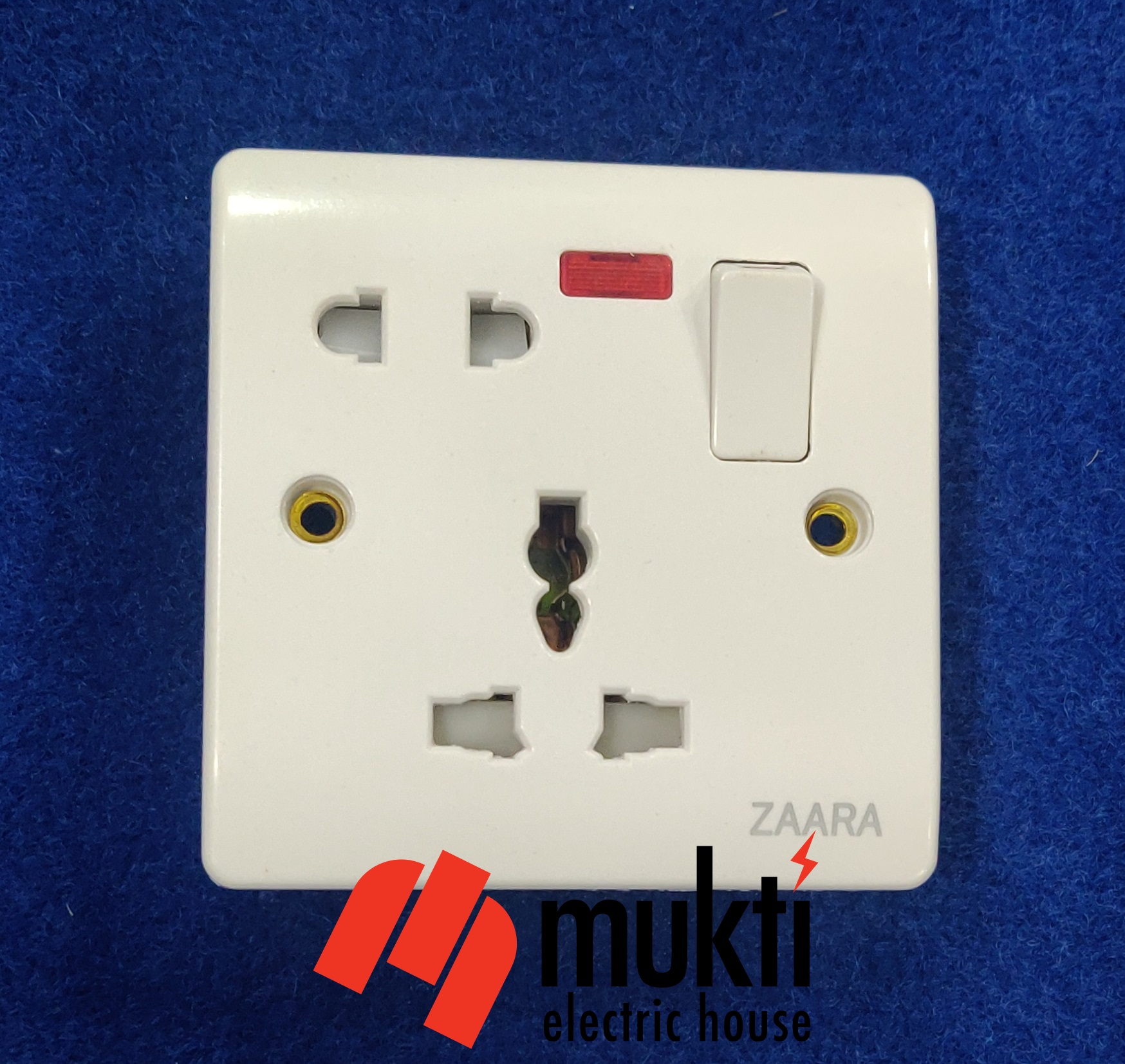ZAARA 5 Pin Multi Function Socket with Neon Premium Caliber Switch 5Pin. 