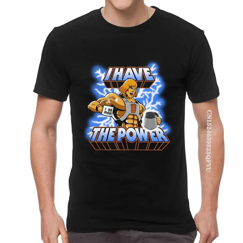 Men's By The Power Of Coffee T Shirts Graphic He-Man And The Masters Of The Universe Tshirt T Shirt Cotton Oversized Tee