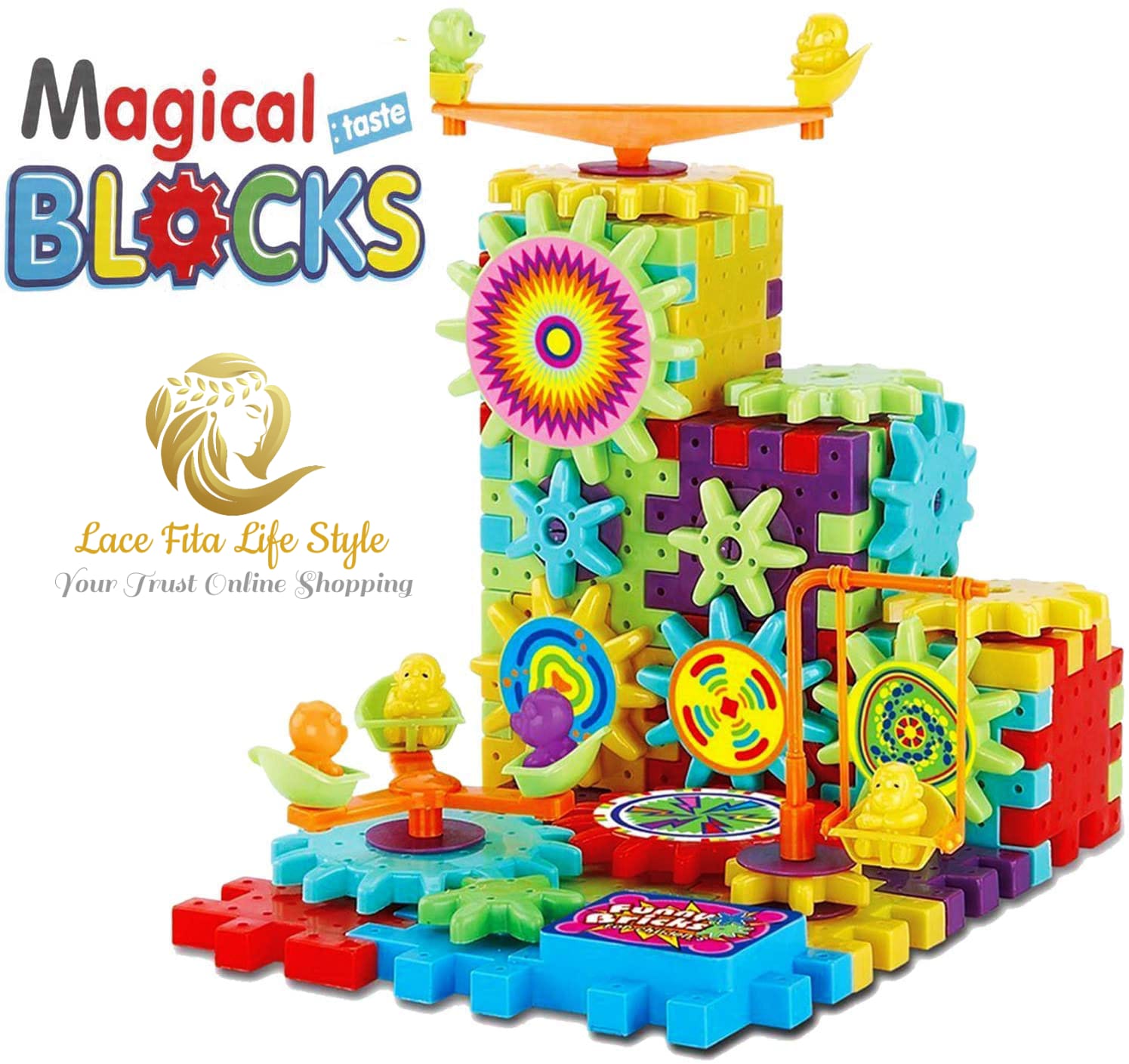 FunBlast Magical Blocks - Magical Building Blocks 3D Lego City  Magic Play Stacking Set DIY for Brain Development Educational Logo City 101 Pcs. 