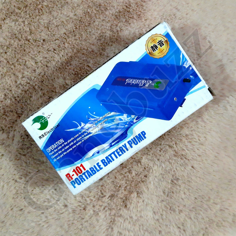 Battery Powered Aquarium Air Pump - RS Electrical (R-101) Single Output - High-Quality Aquarium Portable Battery Air Pump | Keep Your Aquarium Oxygenated While There Is No Electricity |. 