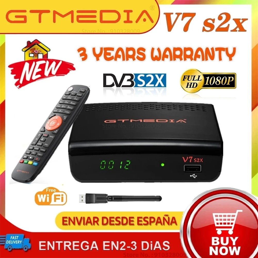 GTMEDIA V7S2X V7 HD başbakan ECAM IKS uydu TV alıcısı DVB-S2X S2 dekoder Tuner Ecam CS protokolü 1080P H.265 dahili 2.4G