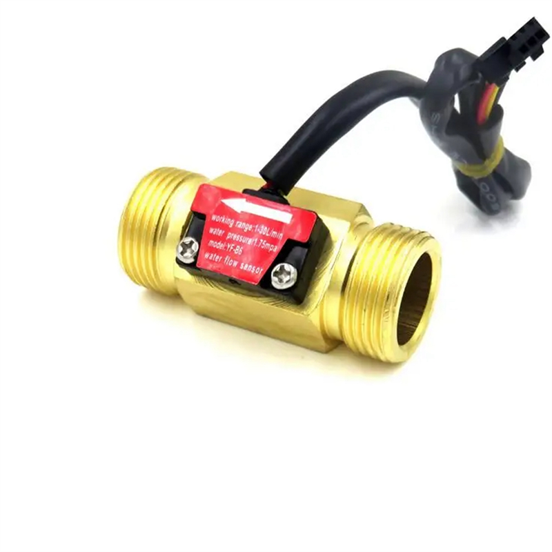 DN20 G3/4Inch Water Flow Sensor Switch DC5-18V 1-30L/Min Flow Meter for Industrial Control Liquid Circulating Replacement Spare Parts Accessories. 