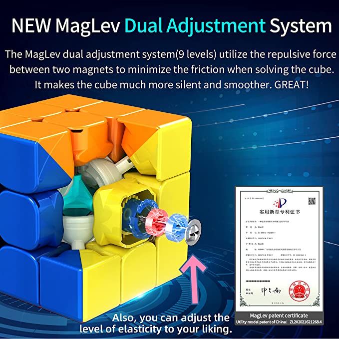 【Yurui】RS3M 2021 3x3 Speed Cube, moyu RS3M Maglev Professional 3x3 Stickerless Speed Cube. 