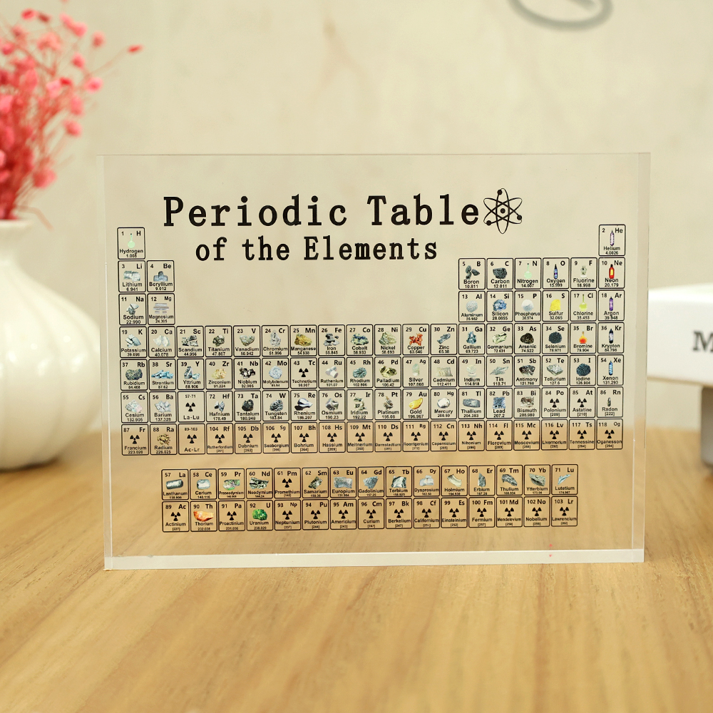 Chemical Periodic Table With Element 83-bit Transparent Acrylic Desks Display Letter Ornament Samples School Science Studying 1Pcs. 