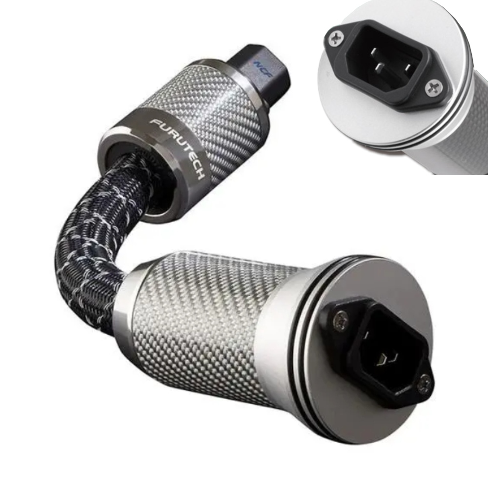 FURUTECH Flux-50 NCF Power Filter 30CM Nano Crystal Rhodium Plating Nonmagnetic FI-50R NCF Connector Made in Japan No Box. 
