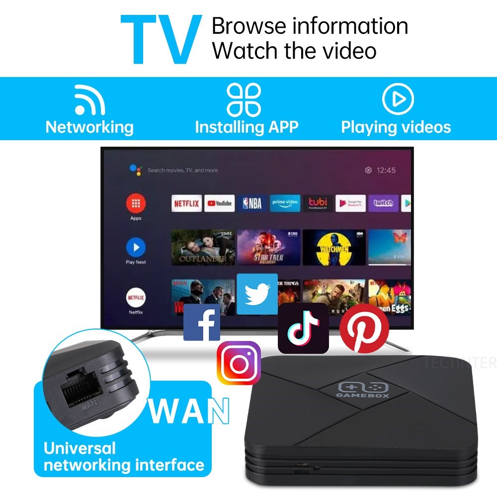 Dual-System Portable Game Box 4K Video Game Console Game Stick Retro Game Console Built in 40000 Games for PSP/N64 128G TV Box. 