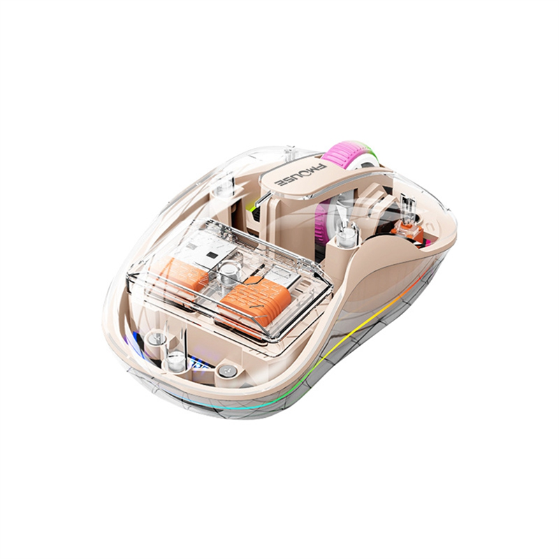 Wireless Bluetooth Mouse Transparent Magnetic Rechargeable Mouse Three Mode Silent Led Lamp Mouse for Laptop PC White. 
