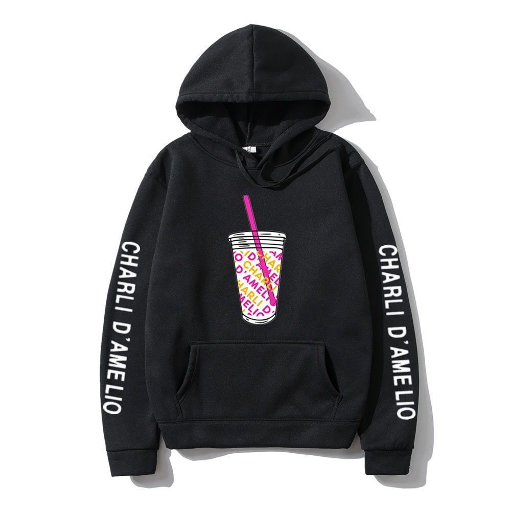 Harajuku Ice Coffee Splatter Hoodies Sweatshirts Men and Women oversized hoodie Charli DAmelio Pullover Unisex Costume Tracksuit. 