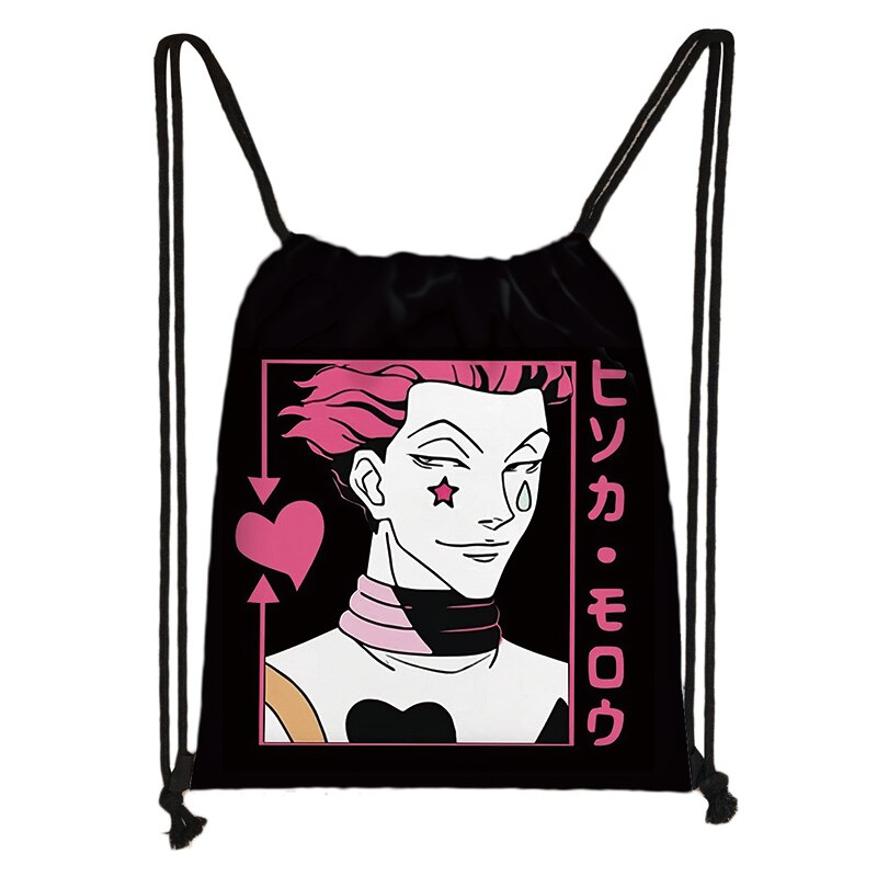 Japanese Anime Hunter X Hunter Storage Bag Boys Girls HXH Killua Zoldyck Gon Freecss Chrollo Shoulder Bag Women Drawstring Bags. 