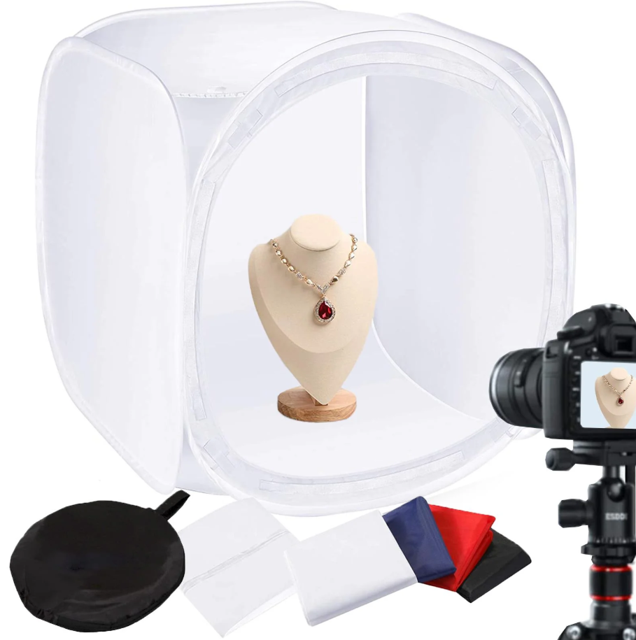 Light Tent Foldable Photography Cube Softbox with 4 Colored Backgrounds (80 x 80cm)