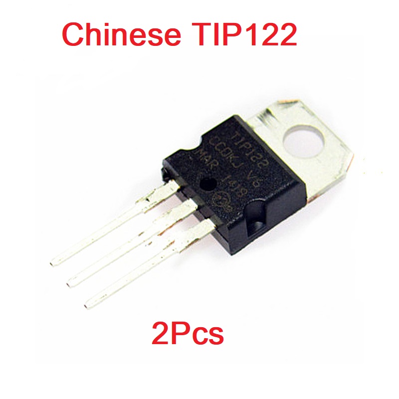 2Pcs- CHINESE TIP122 Transistor TIP122 IC 100V 5A 65W TIP122 NPN Transistor Amplifier TO-220 Bipolar Transistor 3 Pin Leads