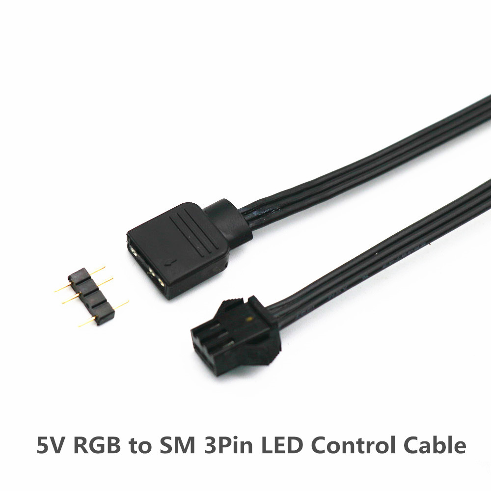 50cm 5V 12V RGB ARGB Control Cables for DEEPCOOL Phanteks Lian-Li LED Light Strip SM 3Pin 4Pin ARGB Control Adapter Cable. 
