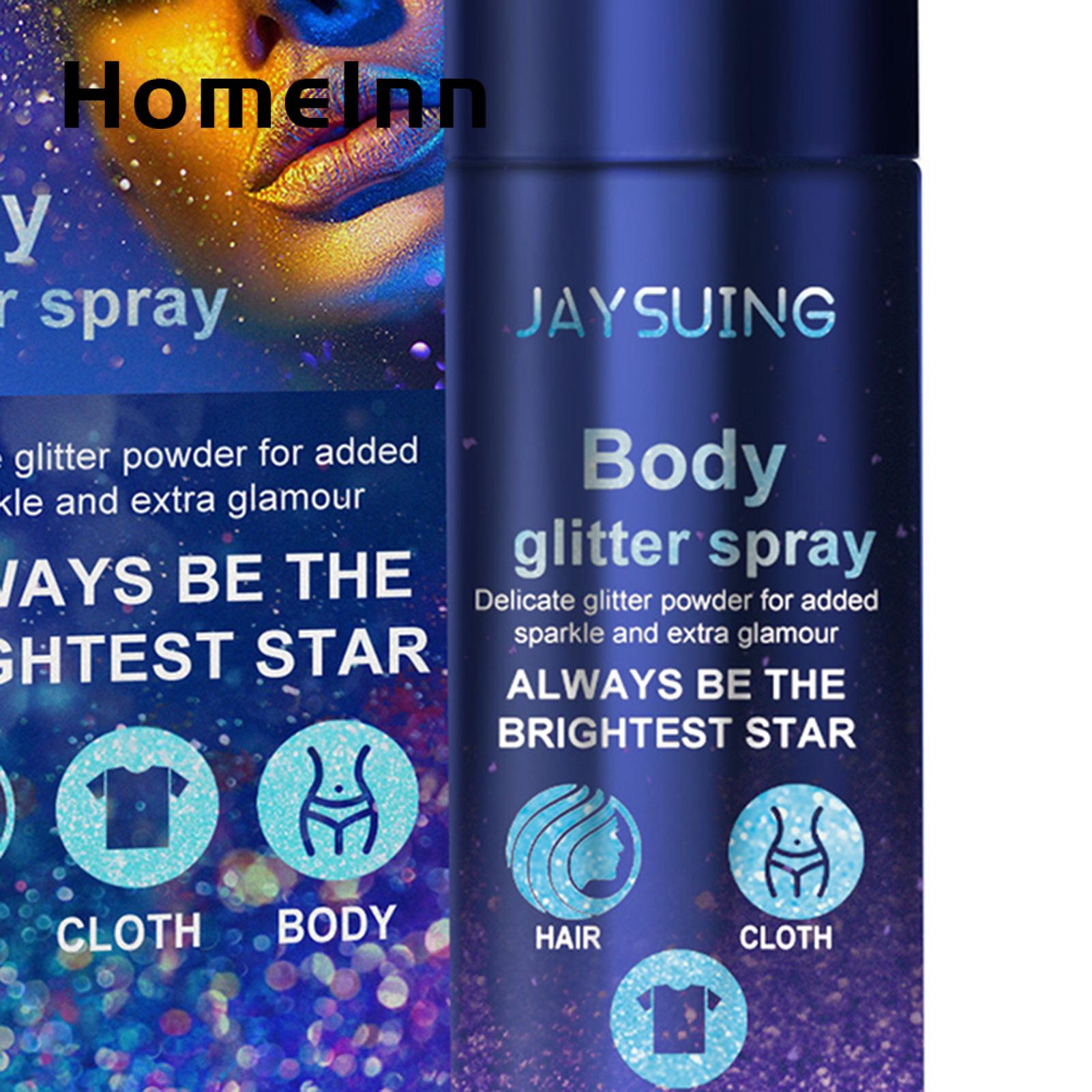 Glitter Spray for Body Sparkling 60ml Glitter Spray for Face Hair Collarbone Party Enhancer with High-gloss Shine Flashy Sequins Spray Southeast Asian Buyers' Favorite Sparkly Body Mist. 