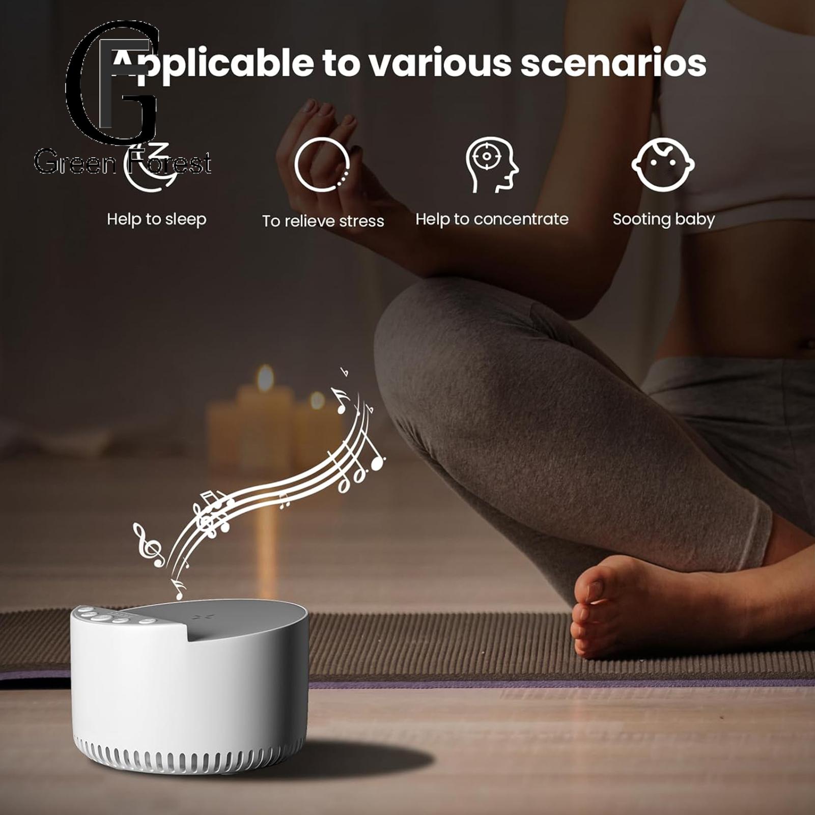 White Noise Machine Portable White Noise Sound Machine with Bluetooth Speaker for Better Sleep Compact Design Wireless Relaxing Therapy Device Portable Speaker. 