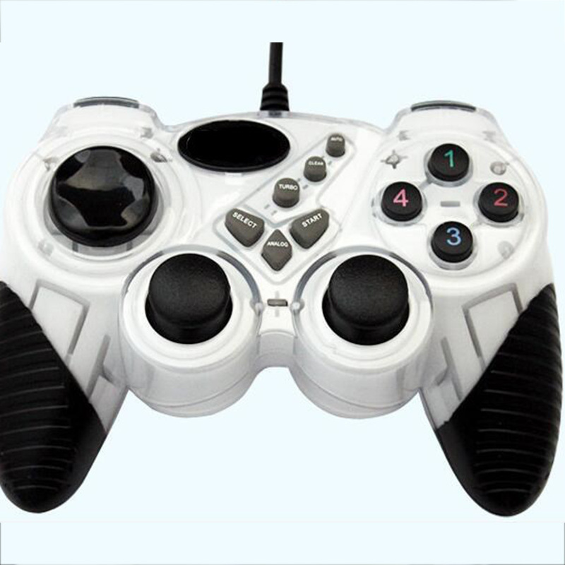 Cross-border supply: The King of Fighters Genshin Impact Transparent Color Gamepad PC computer 3D joystick USB vibrating handle in stock. 