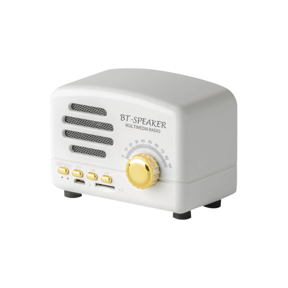 BT01 Retro Bluetooth Speaker Old Classic Speaker Strong Bass Enhancement Sound Box with FM Radio Wireless Charging Mini Speaker. 