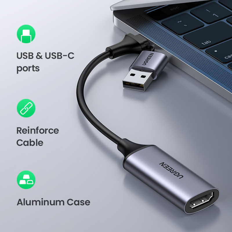 UGREEN Video Capture Card 4K HDMI to USB C Type-C HDMI Video Grabber Box for PS5 Xbox Camera. 