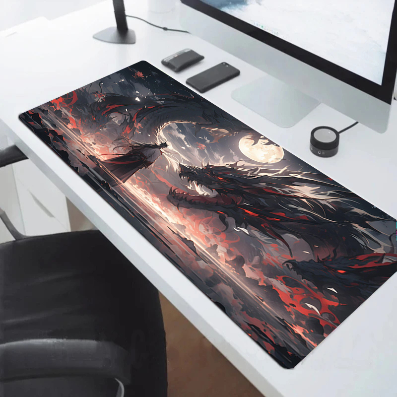 Mousepad Gamer Gaming Pad Samurai Mouse Mat Non-slip Pads Rubber Anime Keyboard Laptops Pc Extended Deskmat Large Mause Mats Xxl. 