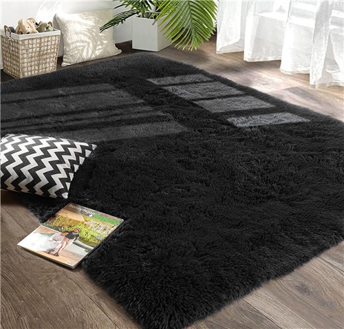 Red Ultra Soft Fluffy Rugs Furry Throw Area Rugs Plush Shag Rug Non-Slip Shaggy Modern Decorative Carpet Living Room Carpet Mat. 