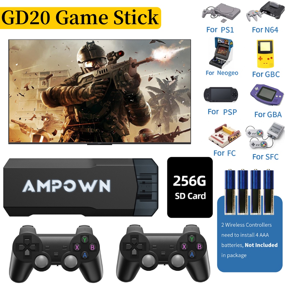 GD20 Game Console 4K 60fps HDMI Low Latency Output GD10 Ultra TV Game Stick X2 Portable Retro Console Built-in 70000 Game