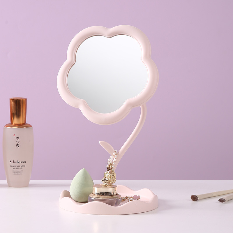 New Sunflower Makeup Mirror Swivels to Store Beauty Mirror, Home Dormitory Dresser, Cute Desktop Mirror