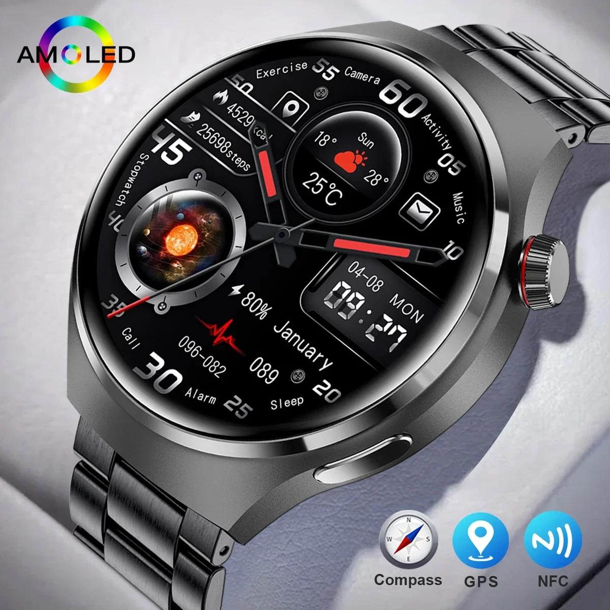 GT4 PRO Smart Watch Men Watch 4 Pro HD Color Screen Bluetooth Call Heart rate Blood Pressure Smartwatch 2024 New For Android IOS