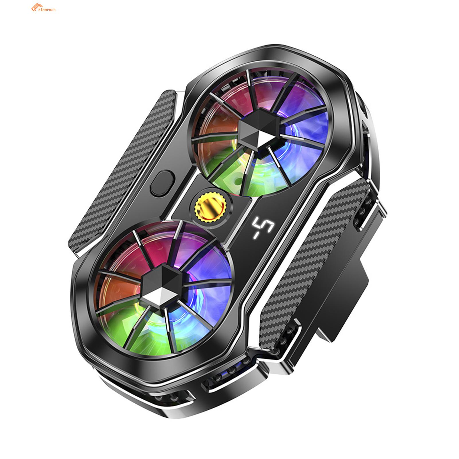 Ethereon Mobile Phone Radiator Rgb Mobile Phone Cooling Fan with Digital Display Universal Cellphone Cooler for Heat Sink. 