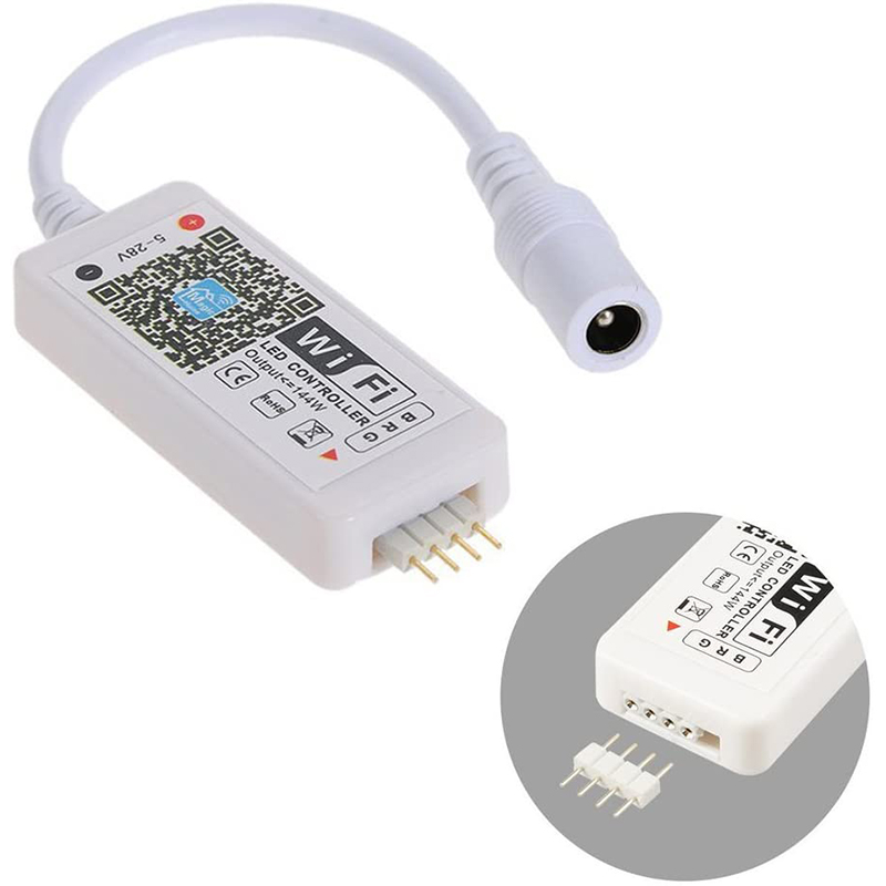 RGB Led Light Strip Voice Control Work with Alexa & Google Home, WIFI Wireless Smart Controller with Free App Via IOS Or Android. 