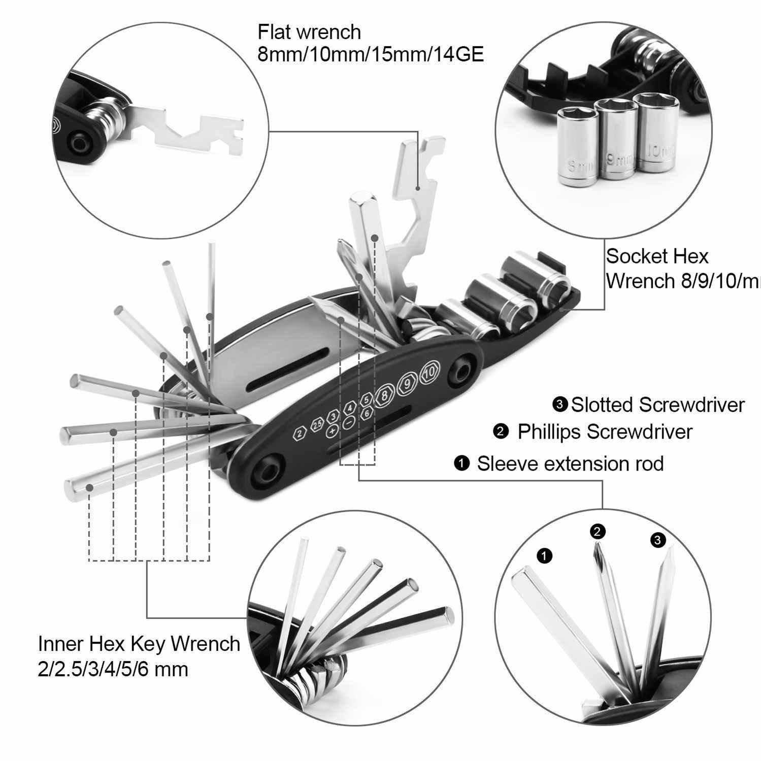 16 in 1 Multi Function Bike , Bicycle, Mechanic Repair Tool Kit  মাল্টি ফাংশন বাইক, বাইসাইকেল, মেকানিক রিপেয়ার টুল কিট. 