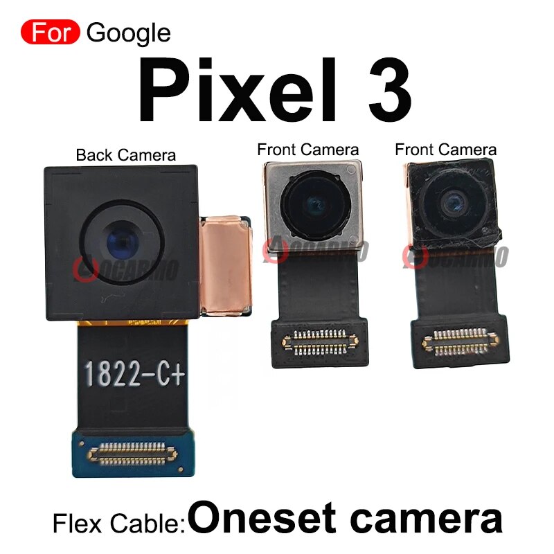 Front Facing + Back Rear Main Camera For Google Pixel 3XL 3 XL Fullset Cameras Module Flex Cable Replacement Parts. 