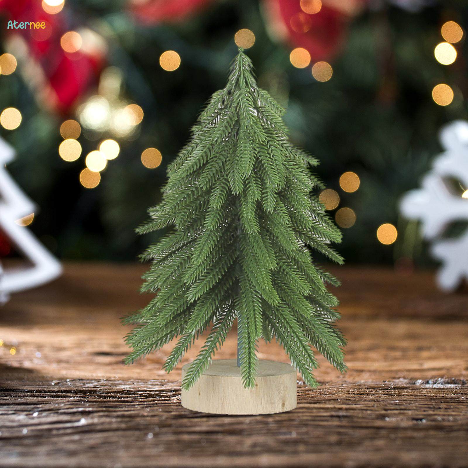 Flocked Christmas Tree Tabletop Miniature Artificial Christmas Tree for Home without Snow Size M. 