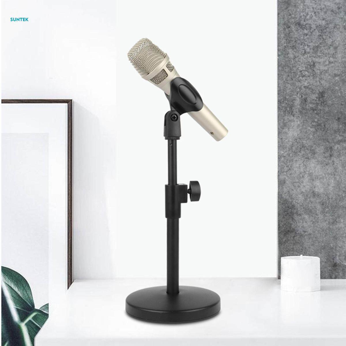 Microphone Stand with Mic Clip Multi Function professional Desk Mic Stand for Chat