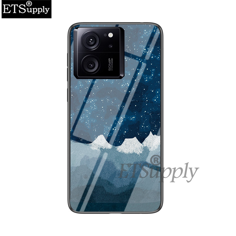 2023 New Phone case For Xiaomi 13T Pro Back cover Couple Starry Moon Mirroe Glass Protector Meteor Start Phone Cover For Xiaomi 13T Pro Case