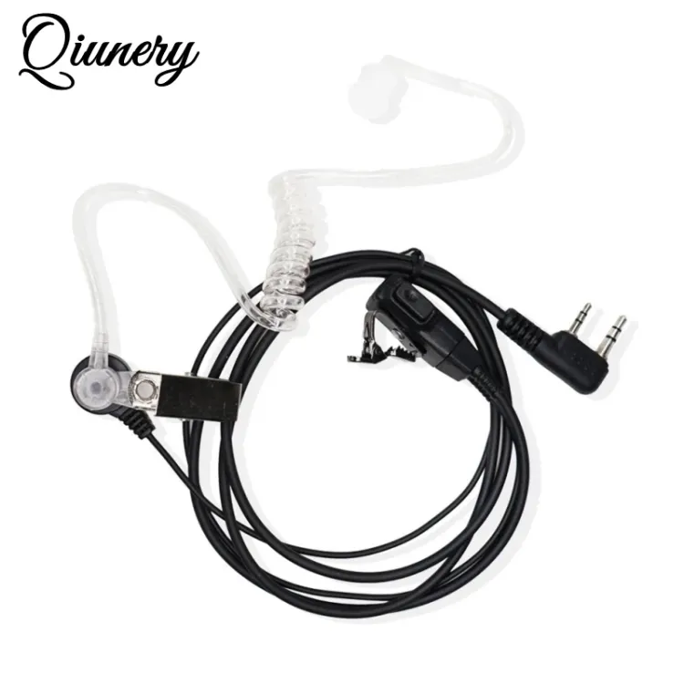 Qiunery Walkie Talkie Earpiece With Mic 2 Pin Covert Air Acoustic