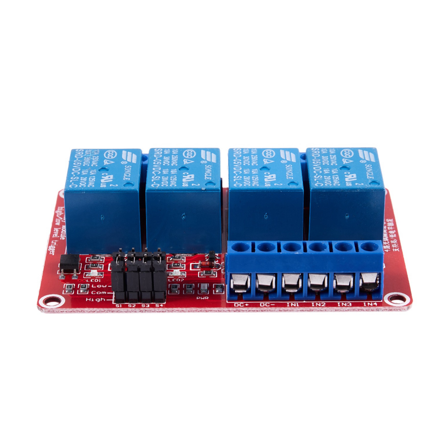 2X 5V High / Low Level with Trigger Opto-Isolator 4 Channels  Relay Module. 