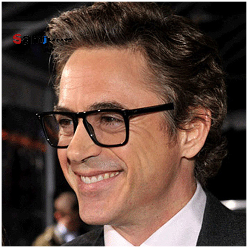 Samjune 2020 Tony Stark Robert Downey Glasses Men Clear Lens Glasses Eyeglasses Frames Plain Glass Spectacles Frame For Women. 