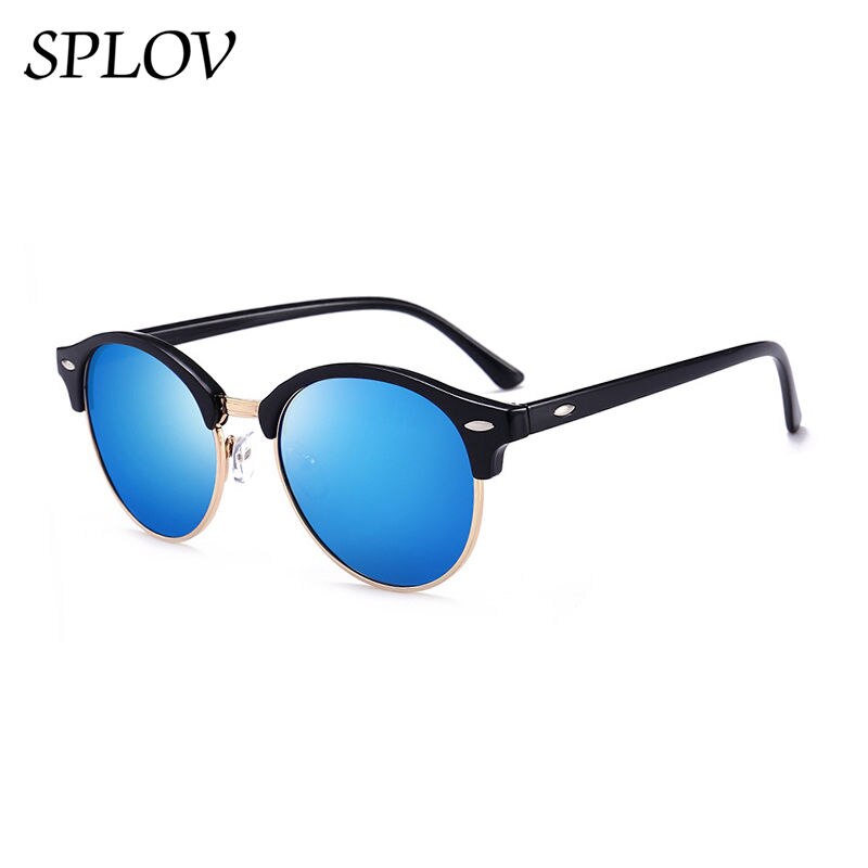 【VisioN Shop】C13P Black MercuryHalf Metal Sunglasses Men Women Brand Designer Glasses Mirror Fashion Gafas De Sol UV400 Classic N03. 