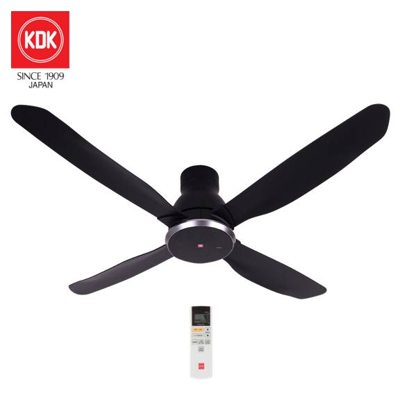 KDK W56WV 56 inch Remote Control 4 Blade Ceiling Fan | Black. 