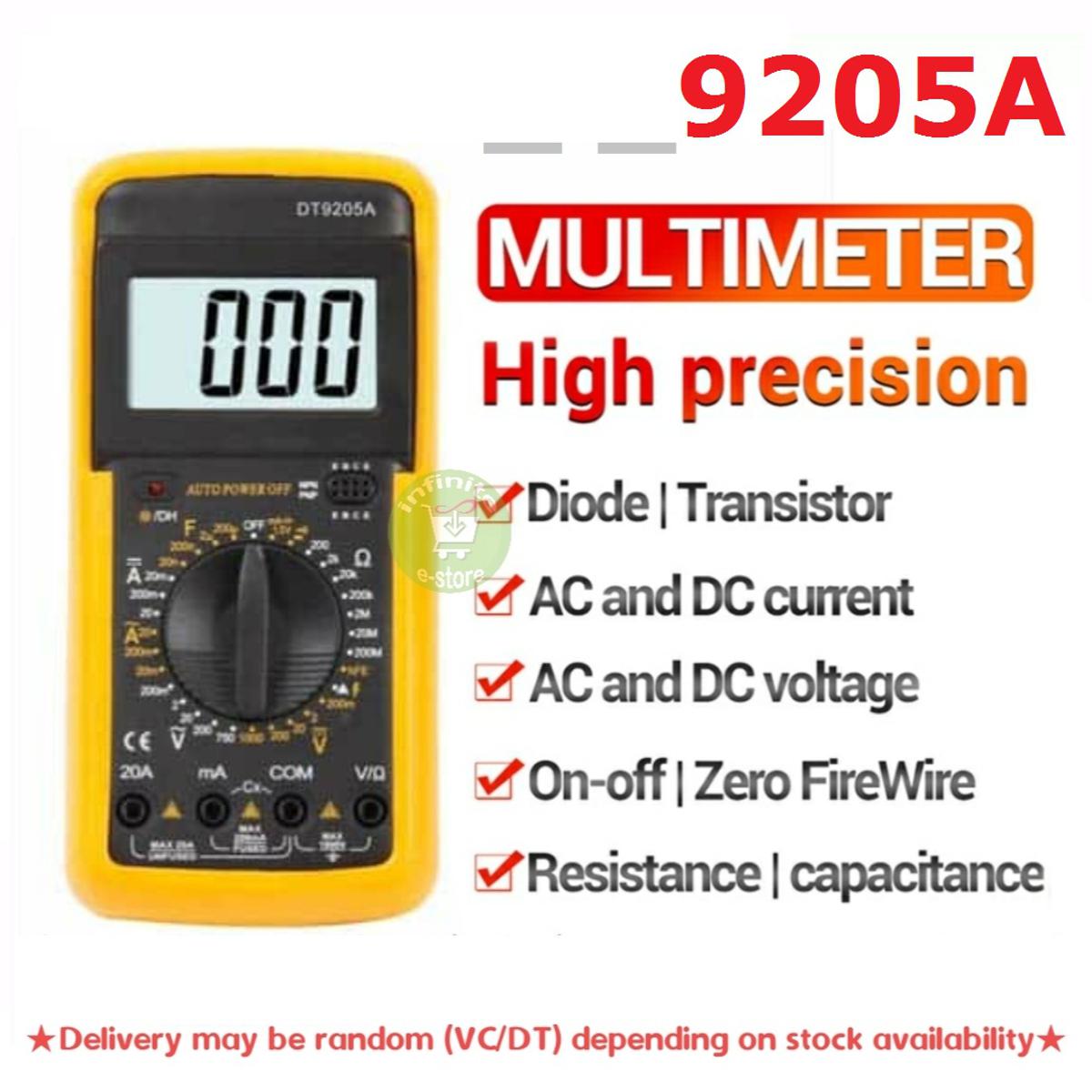 VC/DT 9205A Digital Multimeter Auto Power Off with Protective Case Data Hold Function High Precision Data Measurements AVO Meter